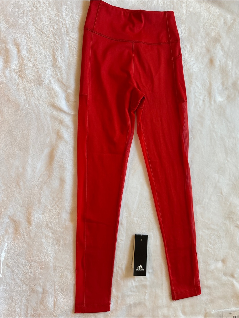 adidas  Red High-Waist Athletic Leggings